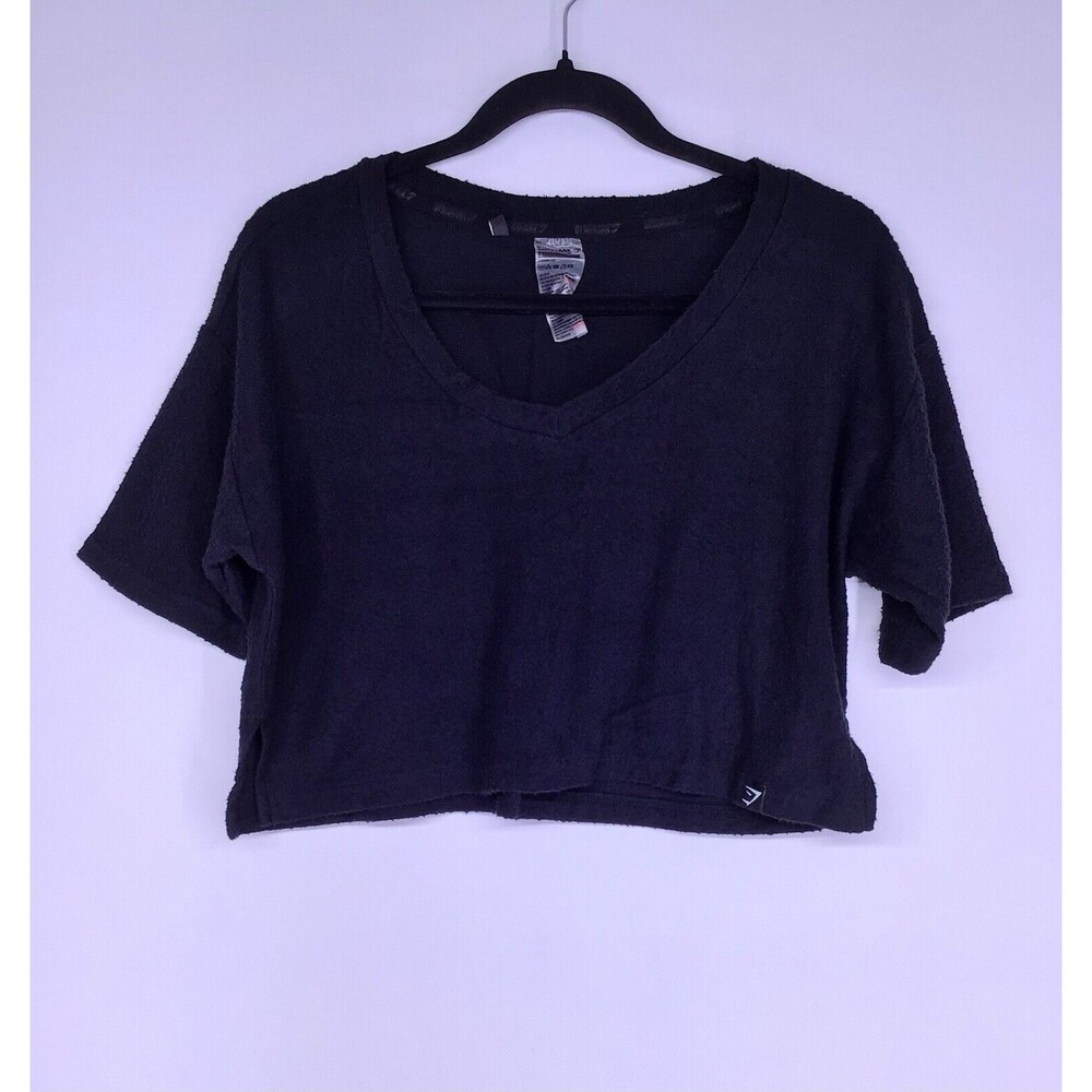 Gym Shark Black Textured Crop‎ Top Women's Size Small